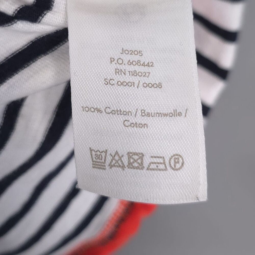 BODEN‎ Emily Jersey Striped Cotton Dress 8R Ruffle Trim Short Sleeve Women J0205 - Picture 11 of 12